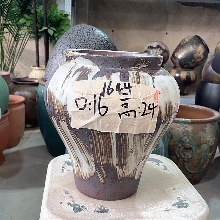 紫砂花盆正品口16高24。z z
