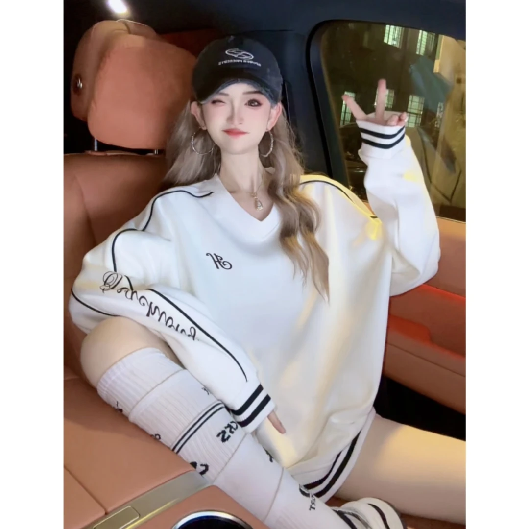 【INCC】2024春季新款卫衣美式V领设计感小众休闲上衣Y191