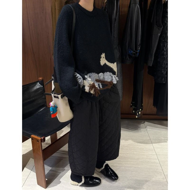 【手工动物园】手工立体动物园提花圆领毛衣  J25MY821