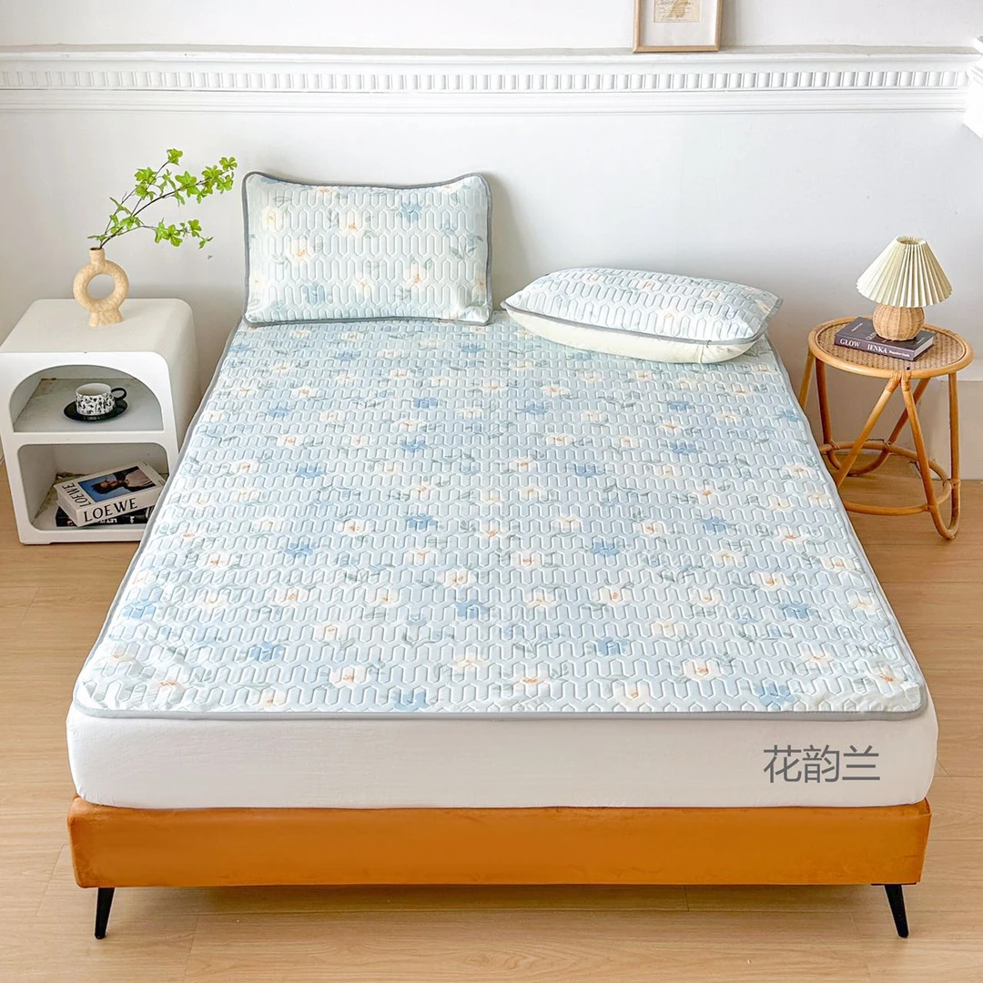 【新疆包邮】A类科技凉感丝乳胶凉席三件套