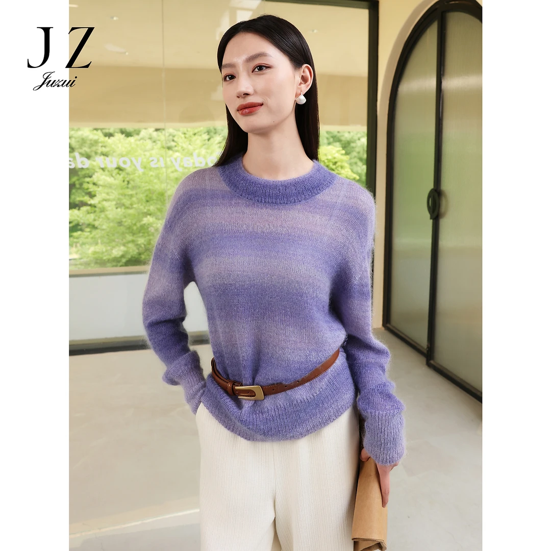 【小余专属】商场同款JZ玖姿JWEQ31003落肩马海毛针织衫女秋季款