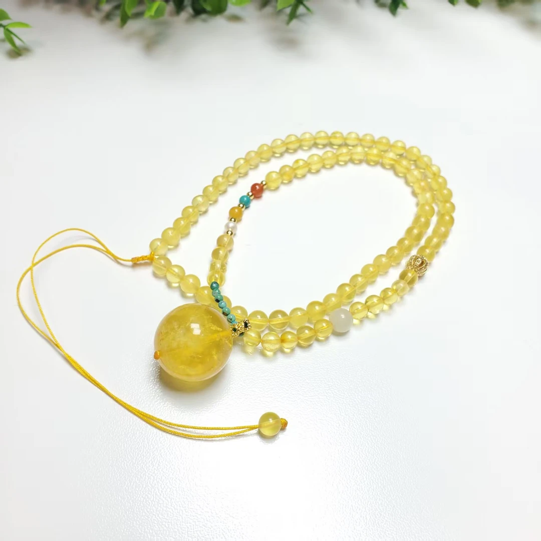 N410【赵小姐】时尚蜜蜡圆珠吊坠