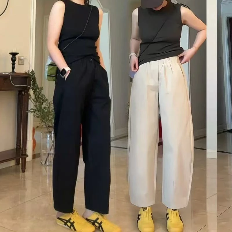 显瘦极简风九分裤网红锥形裤早秋休闲裤