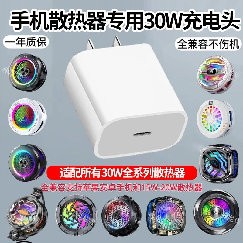 适用飞智B78黑鲨努比亚IQOO散热器5V3A/9V/3A散热器专用快充头30W
