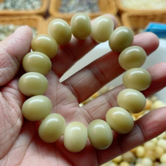 吊坠白玉菩提精品17青提苹果手串