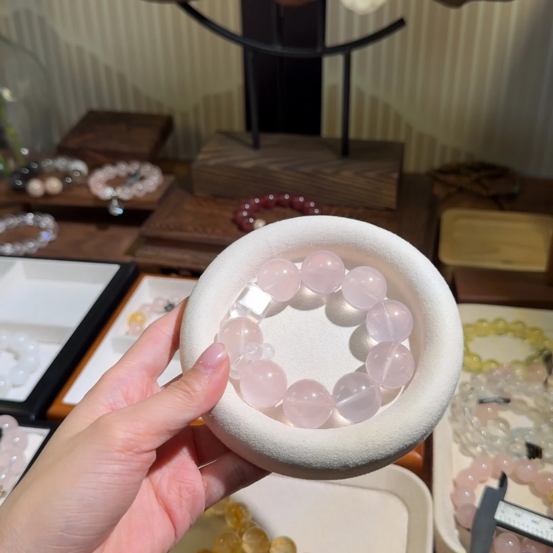 ****o未镶嵌手链水晶粉晶