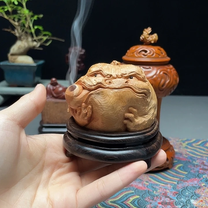 子***羲香榧木荔枝木金蟾香炉