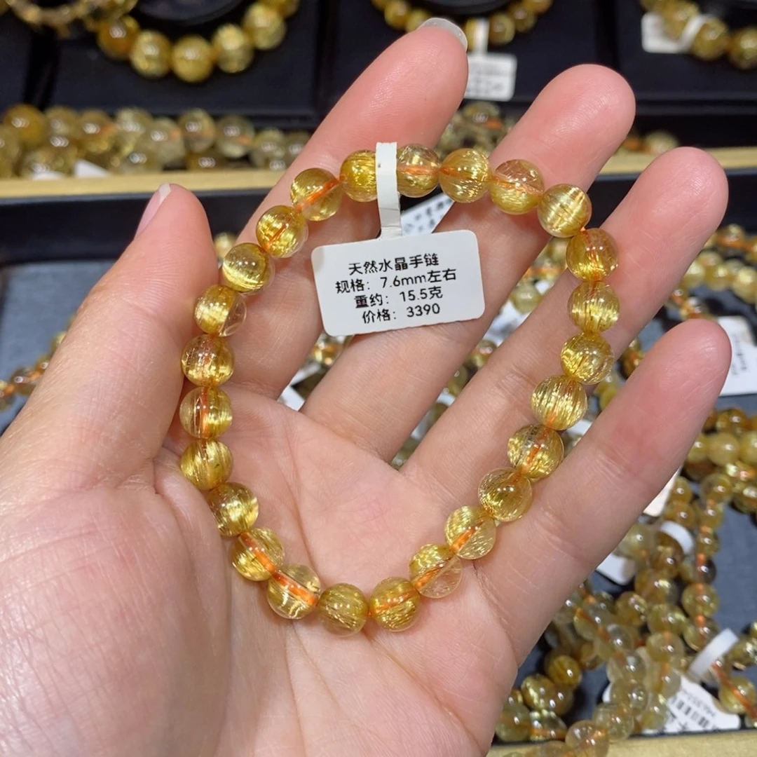 水晶手链未镶嵌甜*?手链7.6mm