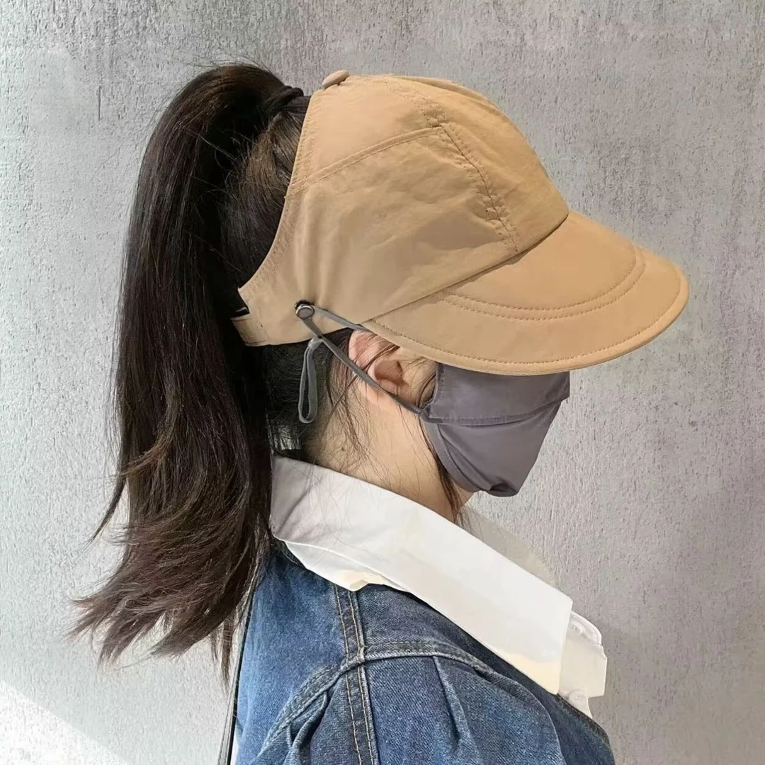 新款赵思露同款半空顶防晒遮阳速干帽女夏季鸭舌渔夫帽百搭太阳帽