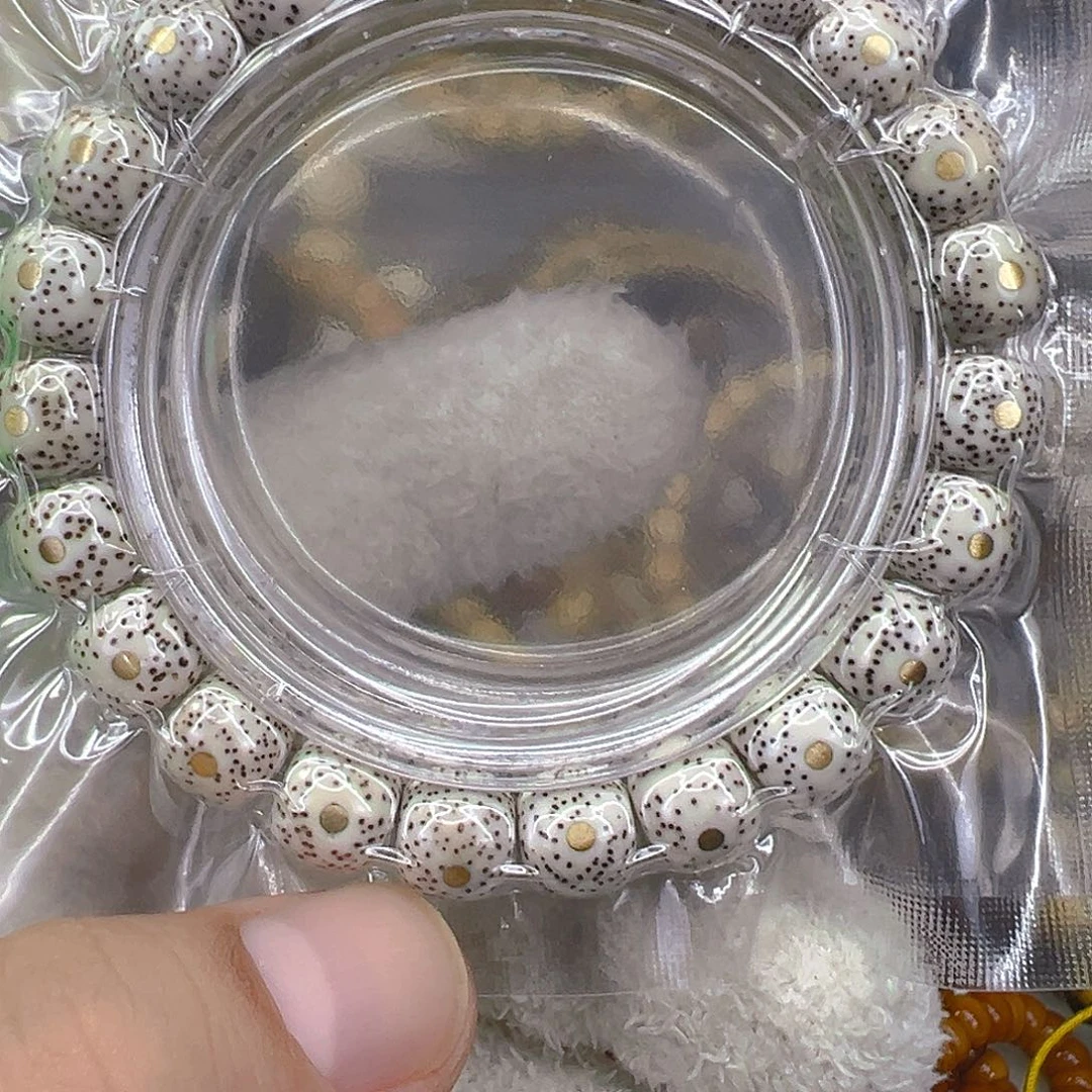 手串星月菩提11傲世原脂白星月菩提单圈10钉