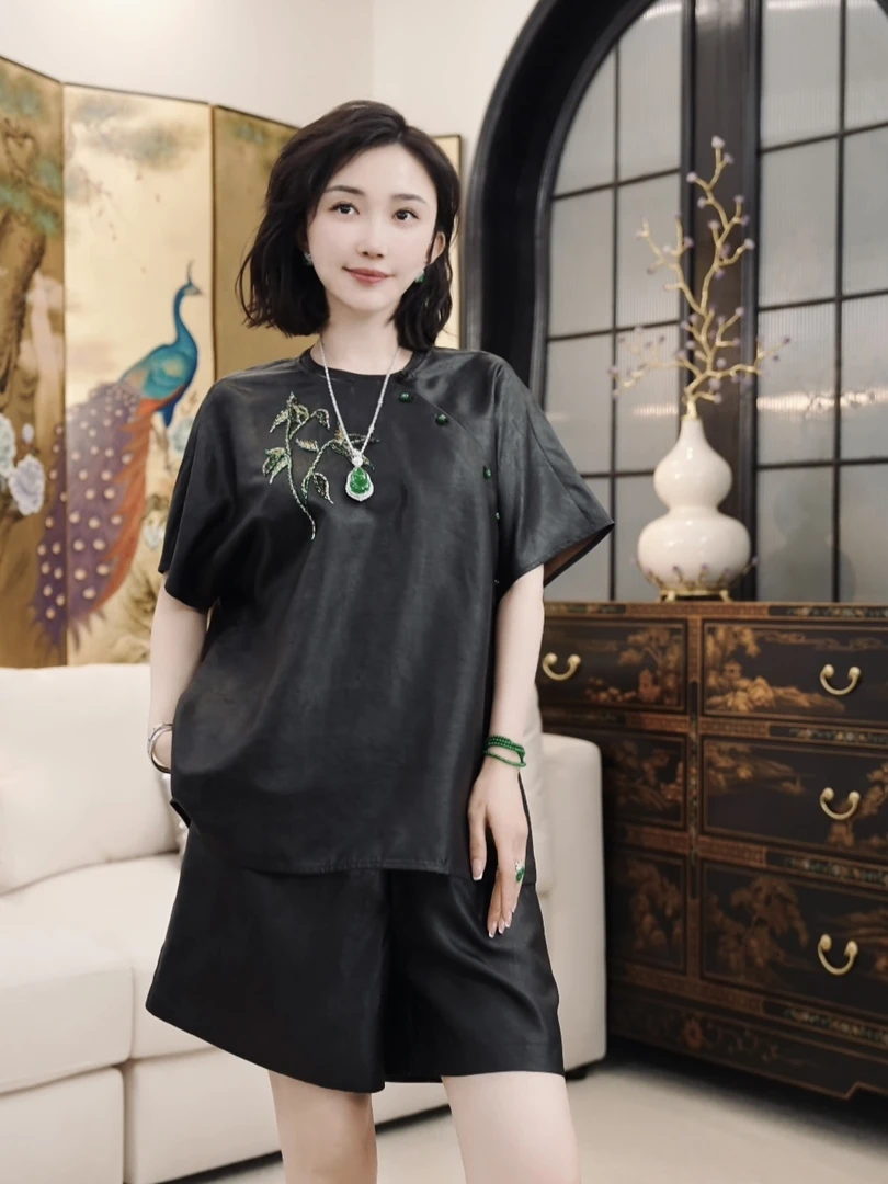 Betty Bairn【长安吟 · 香云纱】28姆米电力纺桑蚕丝上衣25B-BW9890