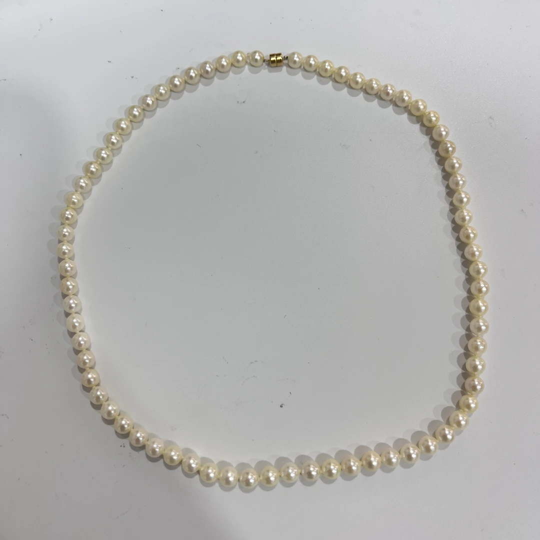 【鸭鸭】尊鼎珍珠-18K金海水珍珠羽皇金色项链+珠径5-6mm