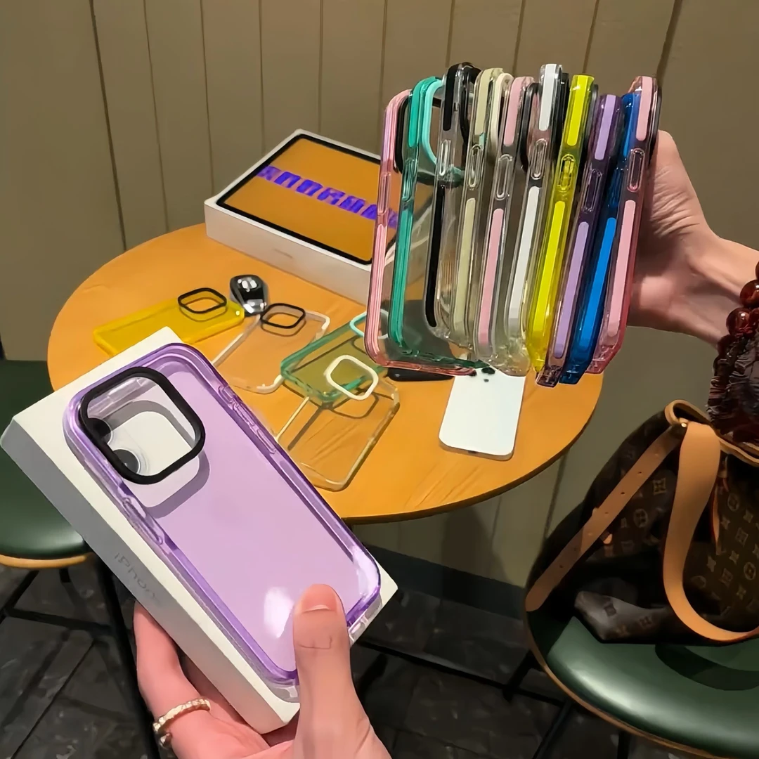 多巴胺简约透明纯色适用iPhone15/16promax苹果14/13手机壳12软套