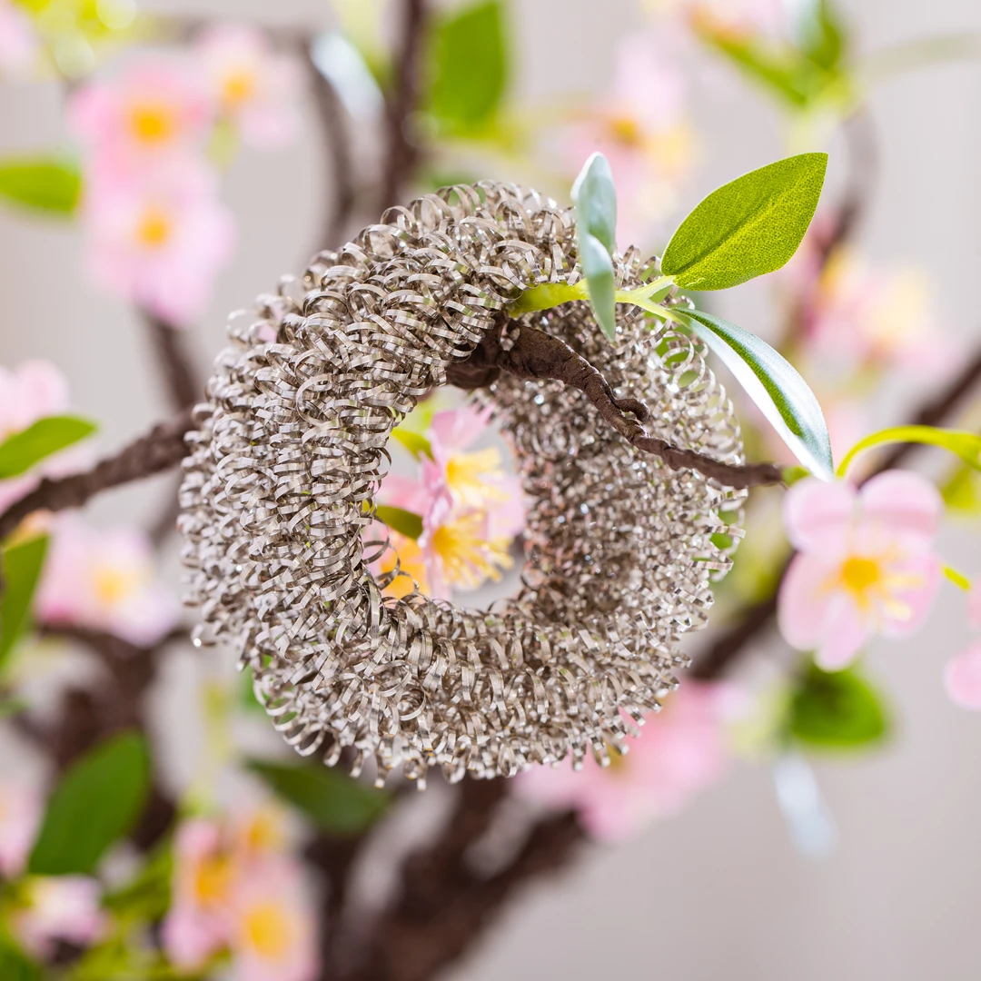 富贵 茶周边 银器 银制手工银丝球做旧手镯 WCYP352