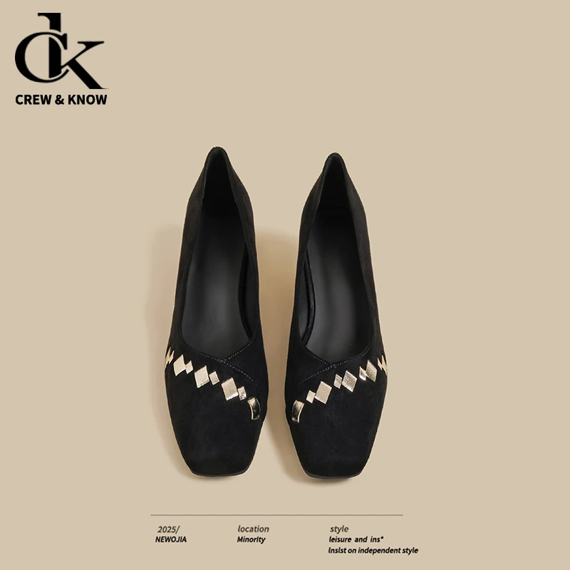 【小C&K专柜正品】法式气质单鞋女2025秋新款粗高跟晚晚风玛丽珍鞋