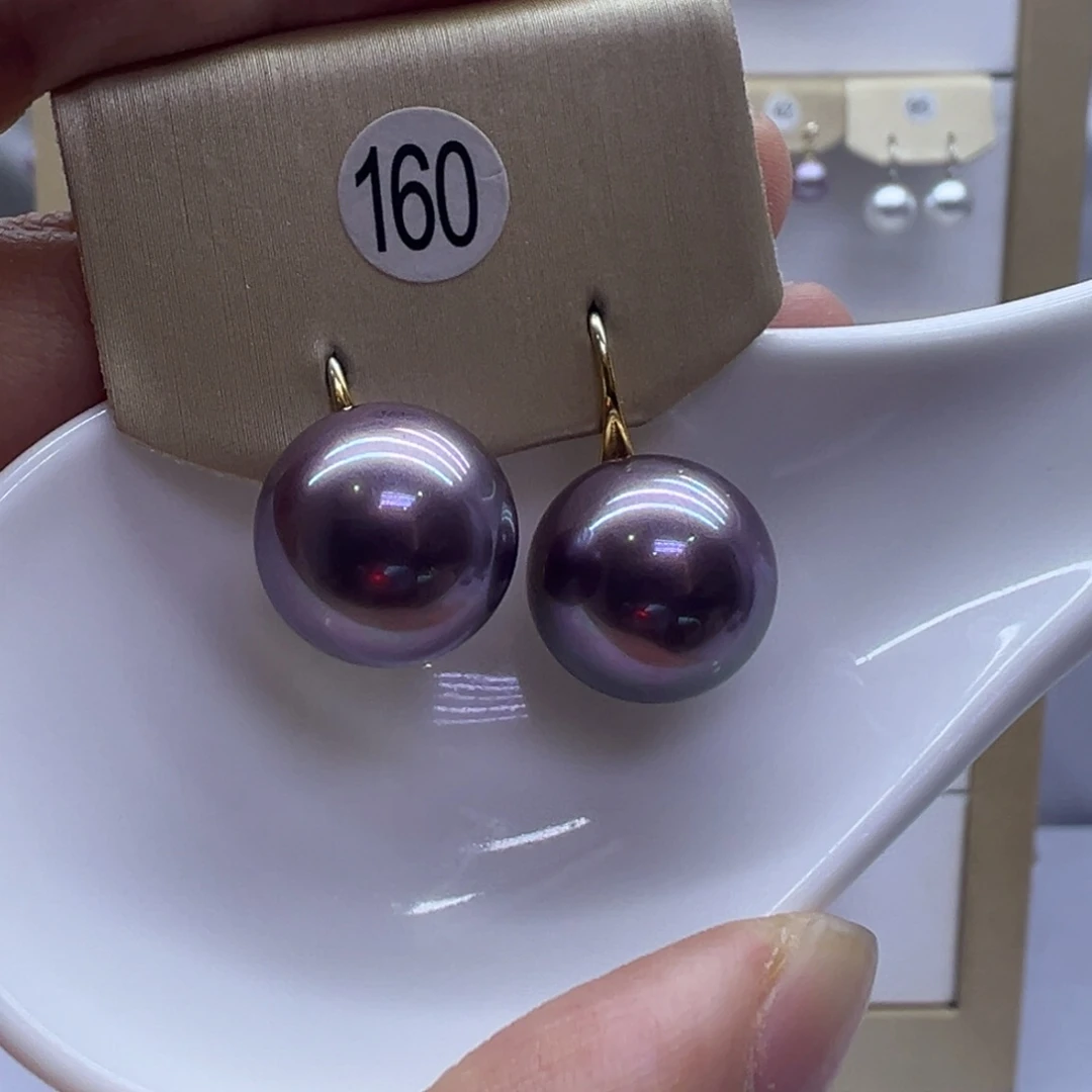 淡水珍珠耳饰银S925镶嵌