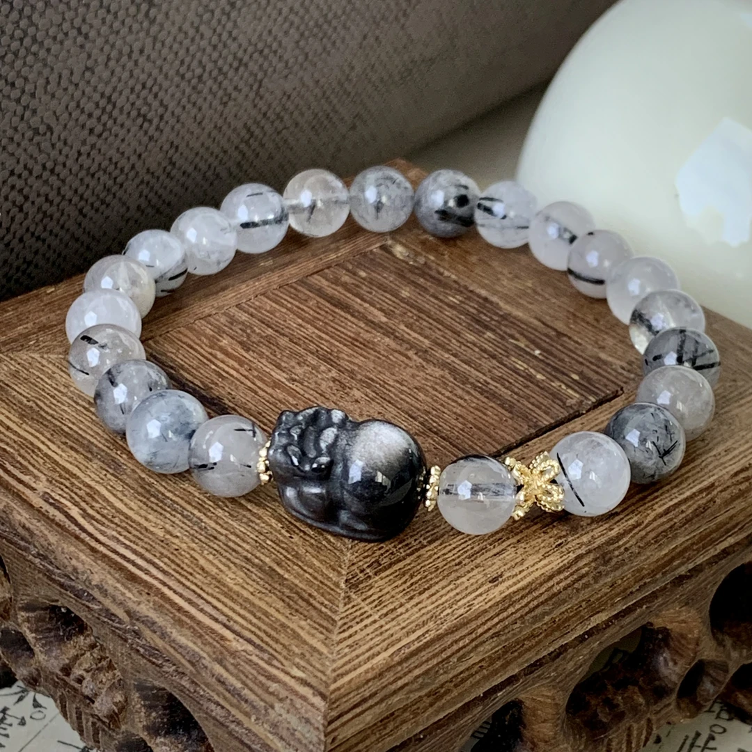 【辛爷珠宝】黑发晶DIY手串 多样性发一 YD-082