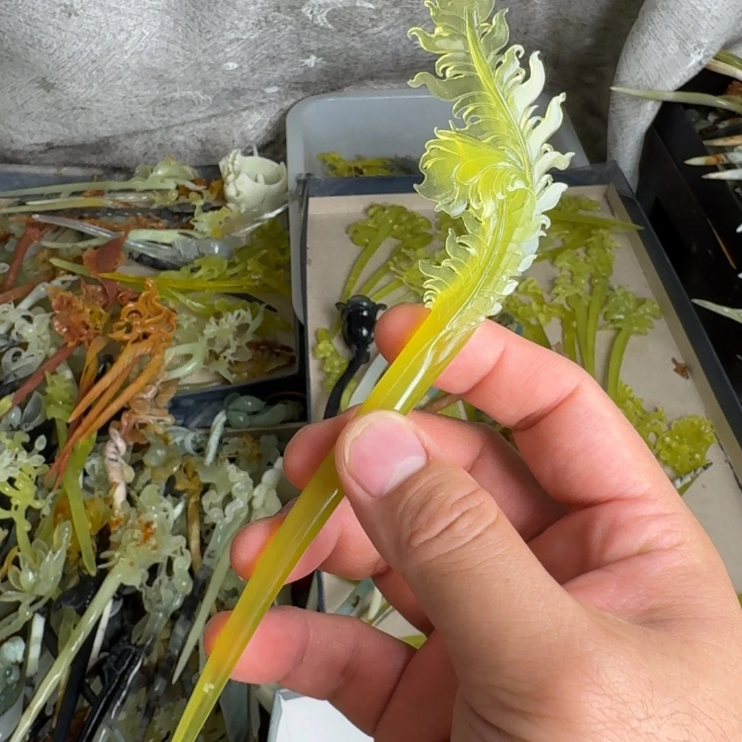 岫玉未镶嵌发饰明君玉簪就是好看
