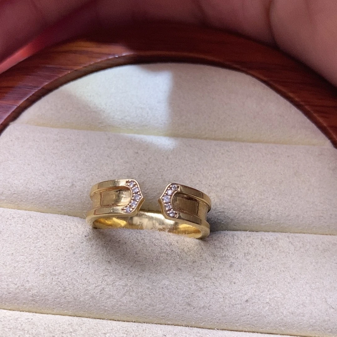 钻石戒指/指环18K金镶嵌箭头戒指k黄16