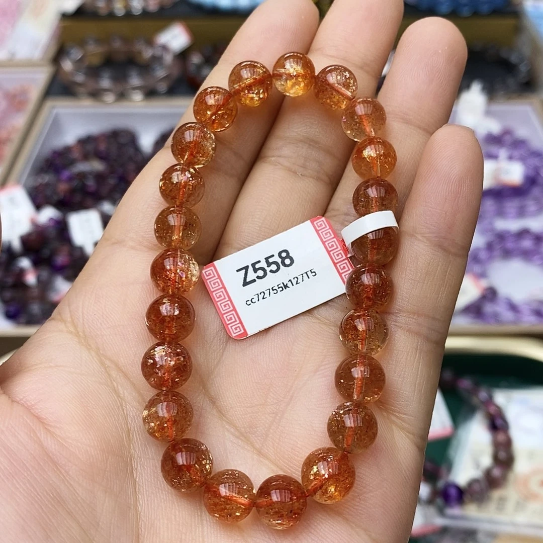 未镶嵌手串长石Z558金太阳8mm