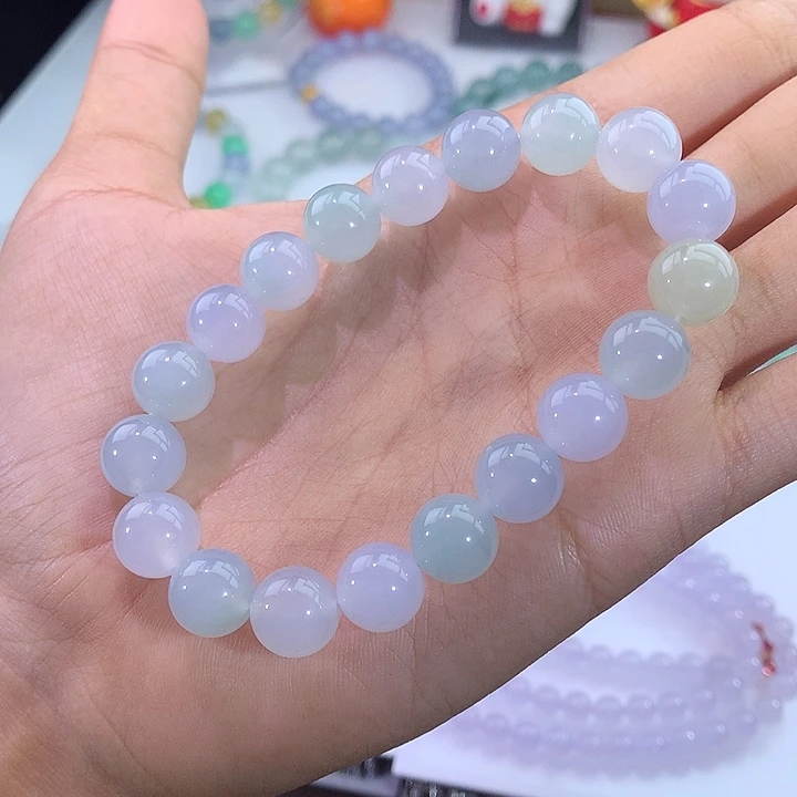 翡翠未镶嵌手链冰胶马卡龙手串