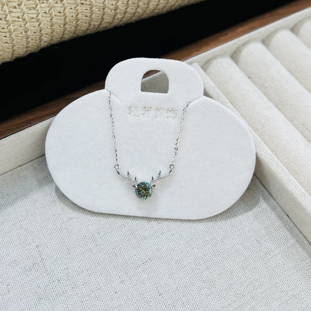 坠链均925银莫桑石 XL-438新款高级感轻奢小众一鹿有你百搭锁骨链