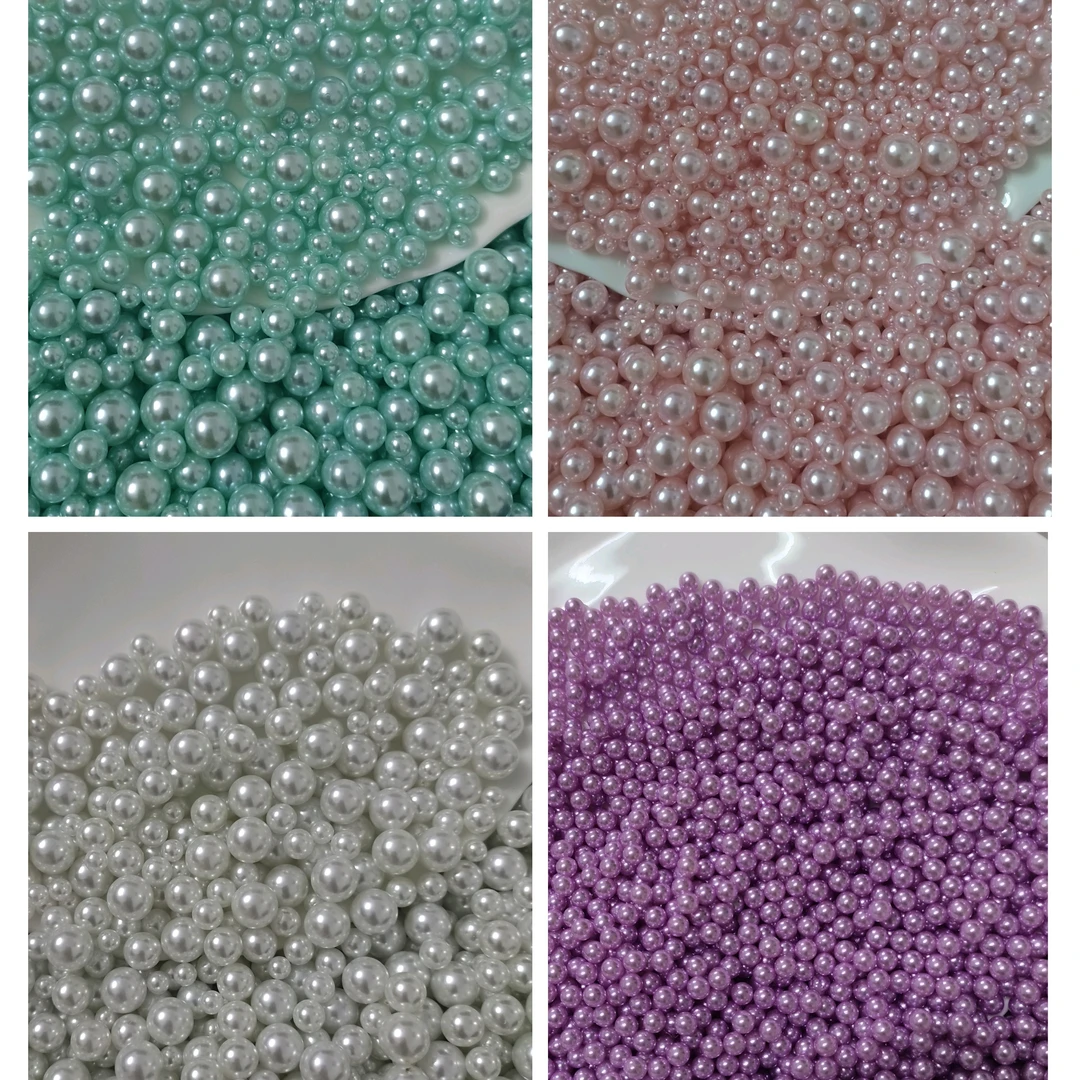 【高亮珠珠 4选2】尺寸6 mm 无孔仿珍珠圆珠手工DIY配件