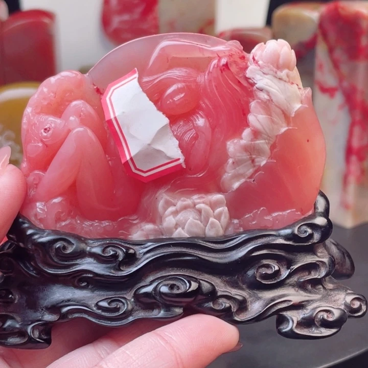 巴林鸡血石用****6粉冻鸡血