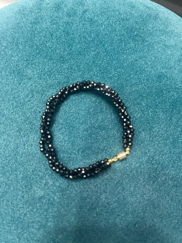 时尚美货 黑美人刻面麻花手链