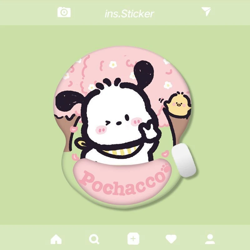 可爱卡通恰帕狗护腕鼠标垫护硅胶手腕垫键盘手托办公书桌手托键盘