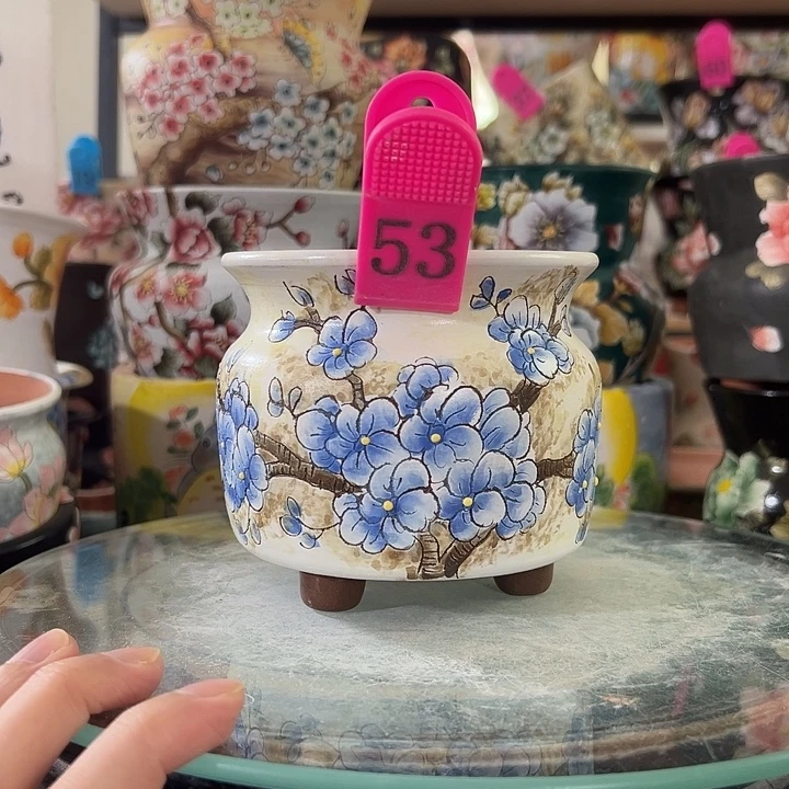 满38包邮 景德镇手绘花盆