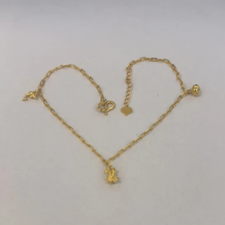 3-JL【聚鑫黄金】足金999 日月星辰脚链