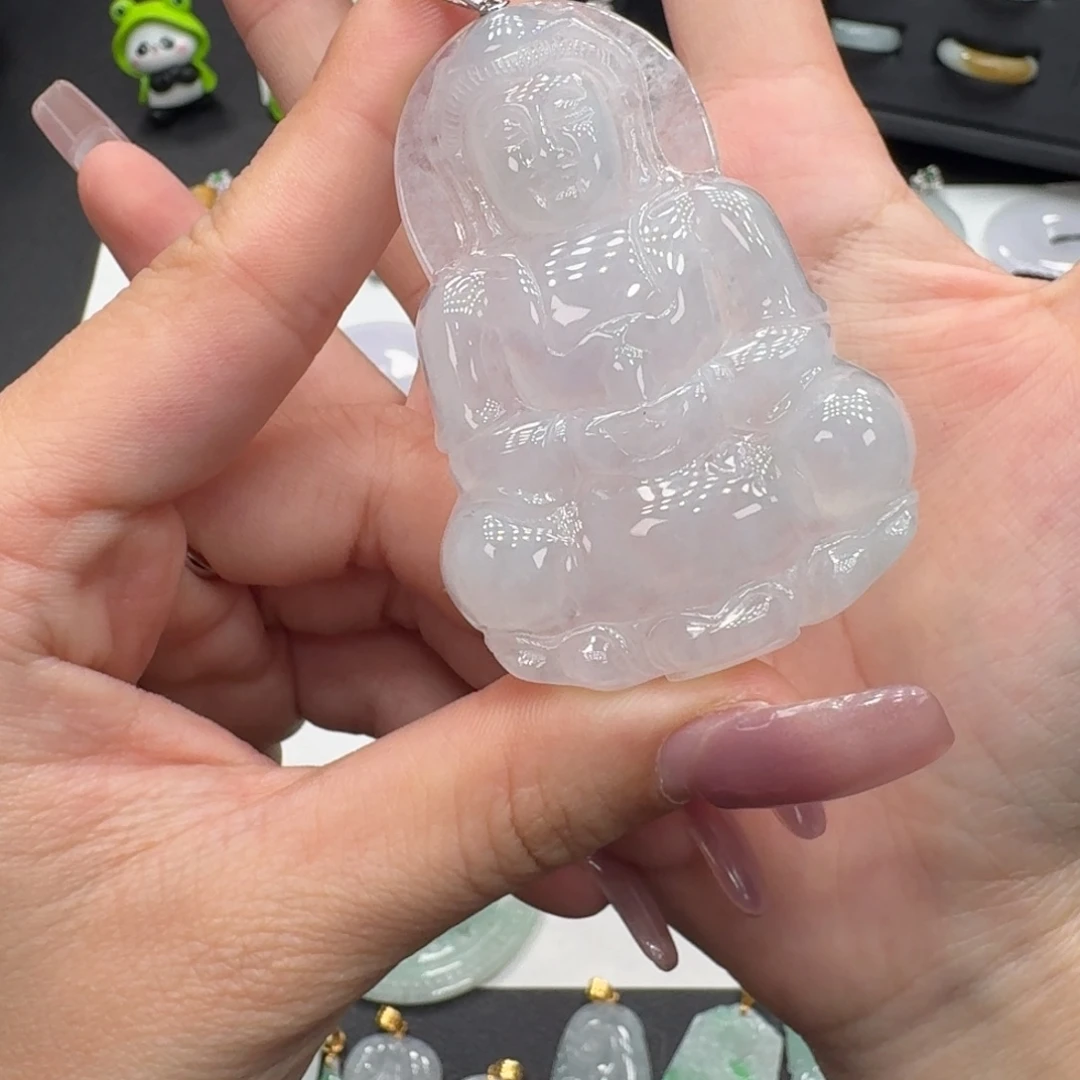 吊坠(不含链)18K金镶嵌翡翠