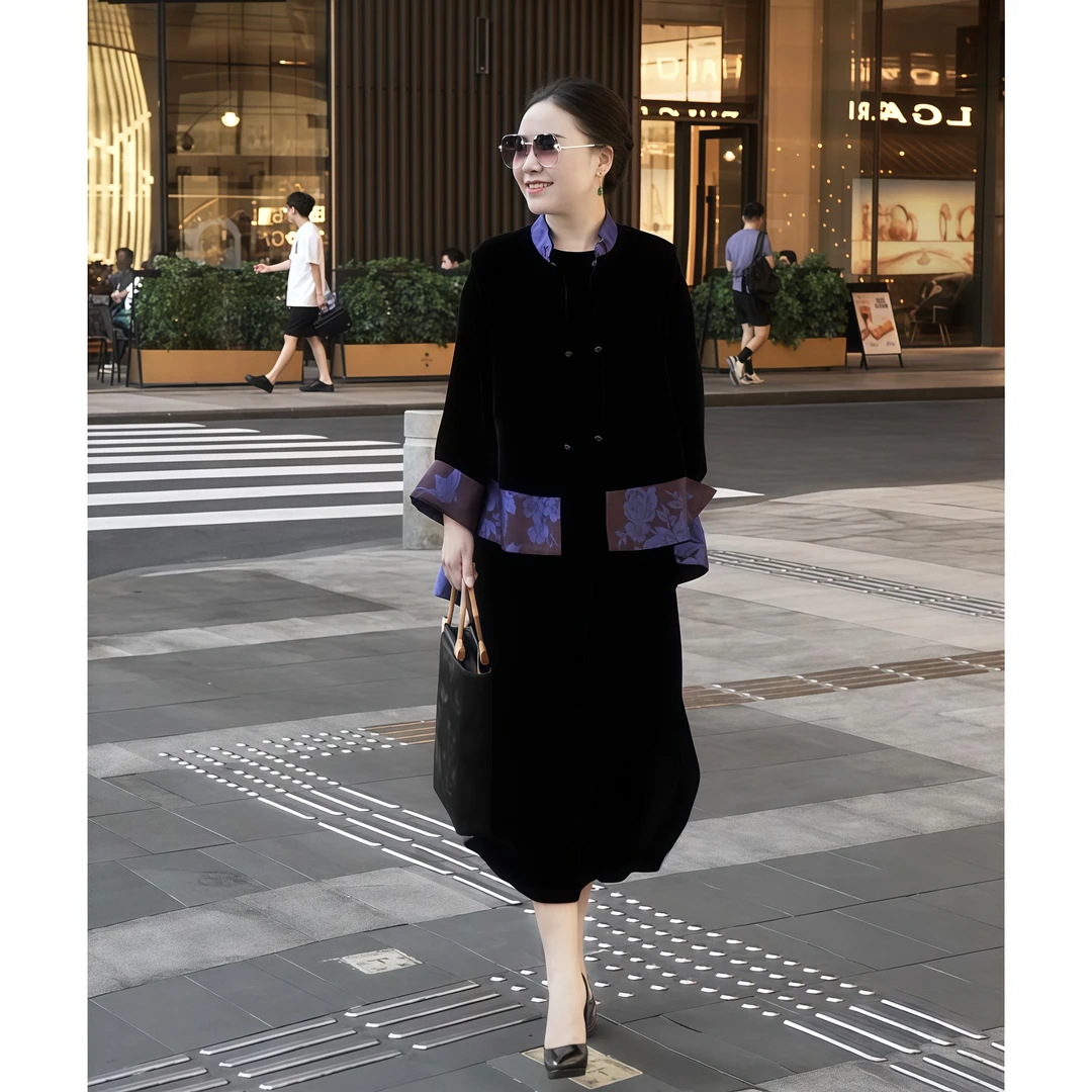 美爱《双面穿老缎马夹》厚款秋冬新款新中式开襟香云纱老缎马夹M639