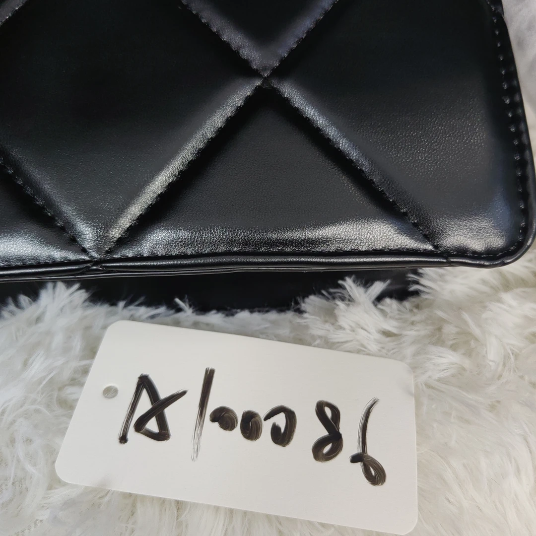 A100086羊皮19黑色bag金标中号皮皮包包