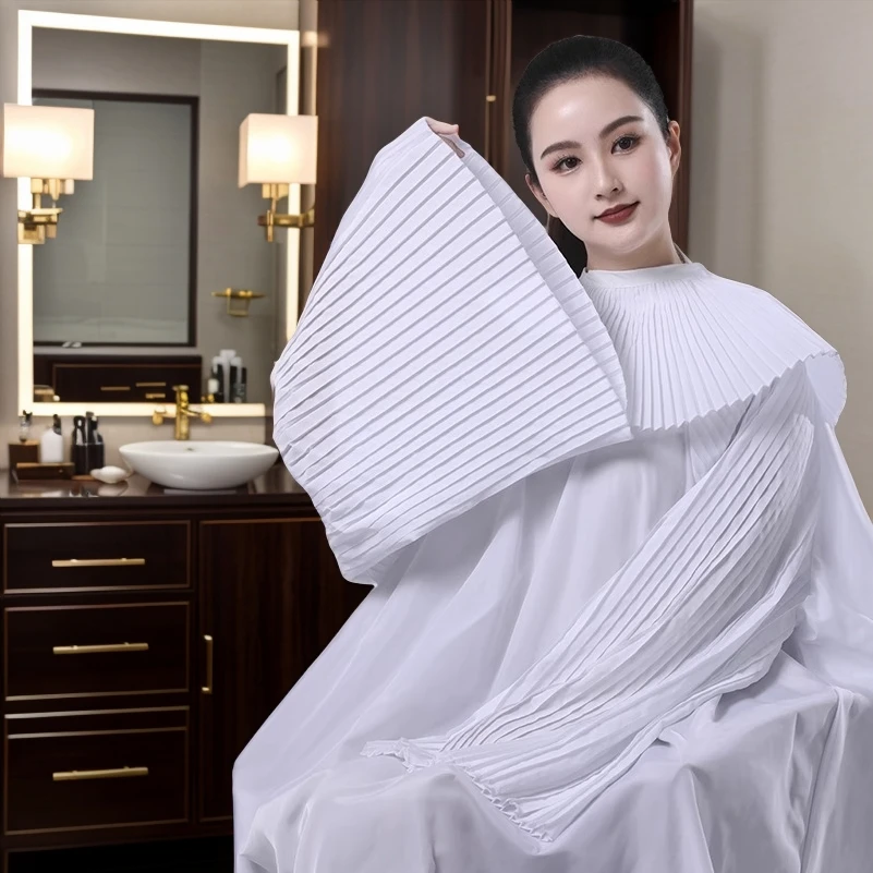 王里发同款高档加长加大带袖不沾发理发围布发廊专用高级理发围布