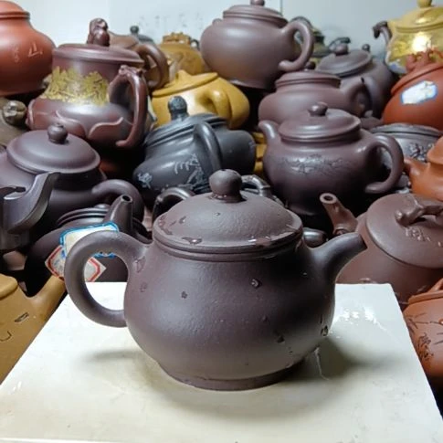 茶壶紫砂宜兴原矿天青柴烧手工250cc紫砂壶