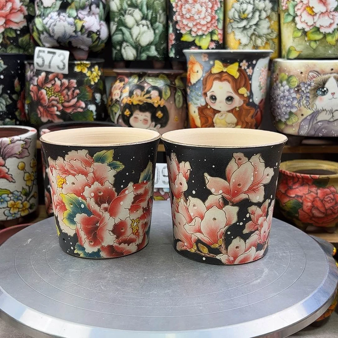 景德镇陶瓷花盆口10糖*