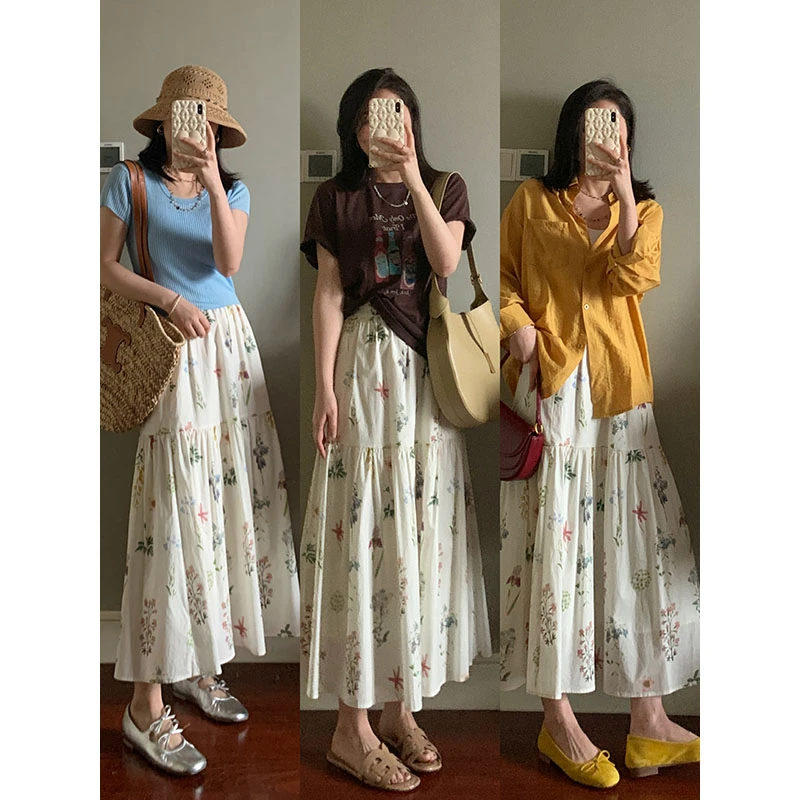 【现货款】花总吖【花岛午后】设计感浪漫百搭花卉半身裙R425G04133