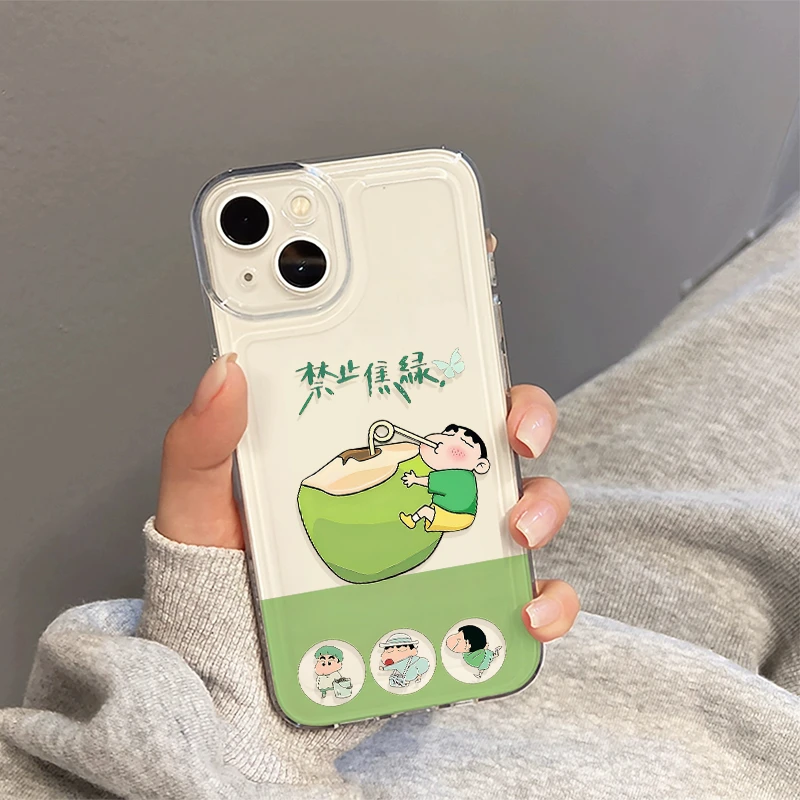 禁止焦绿小新iPhone16手机壳15苹果14软13小米vivo华为适用创意潮