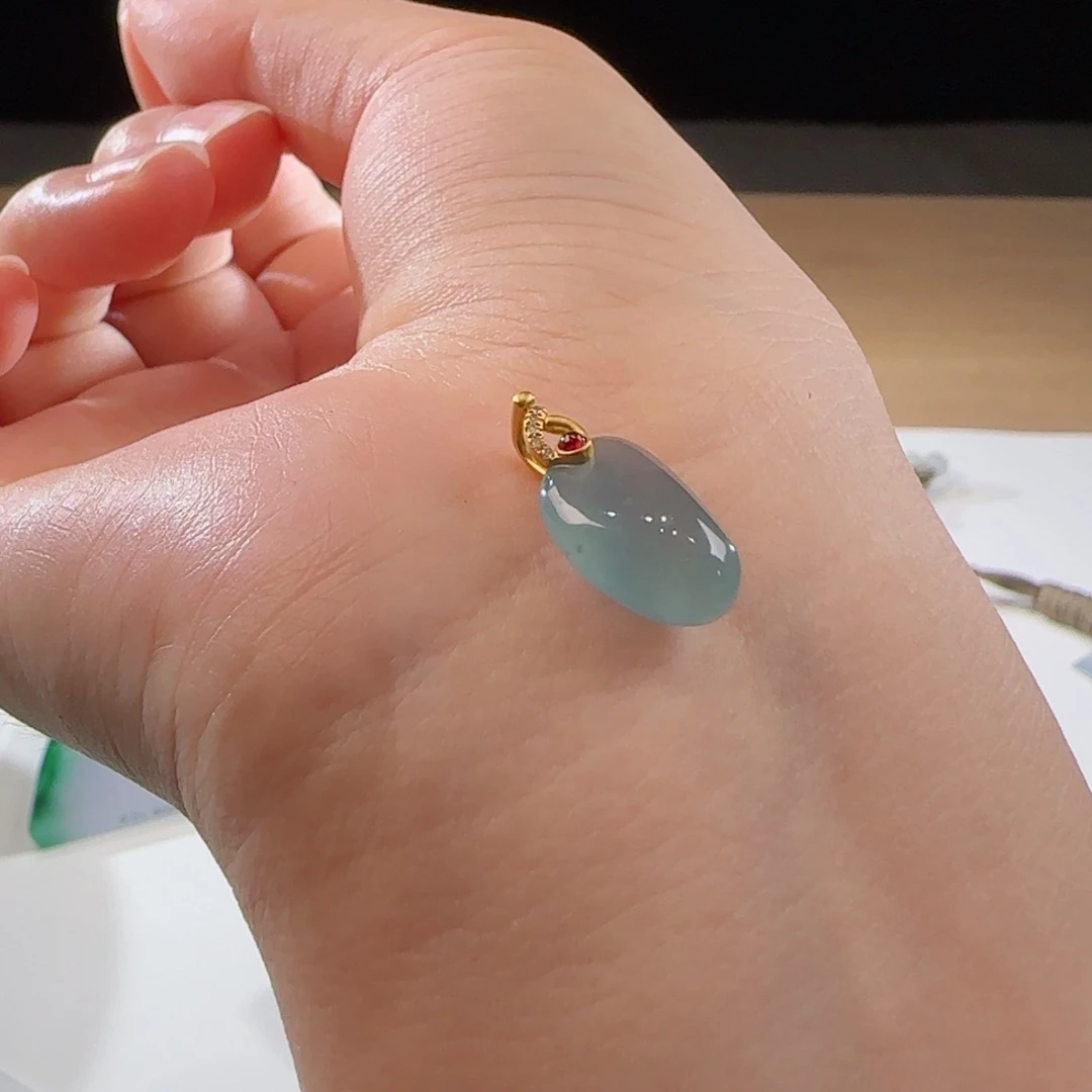 【闪购商品】定制翡翠18K金镶嵌球*橦尾款