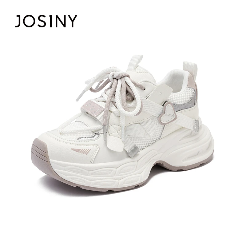 卓诗尼樱桃鞋复古厚底老爹鞋女2025春夏新款网面透气运动鞋百搭