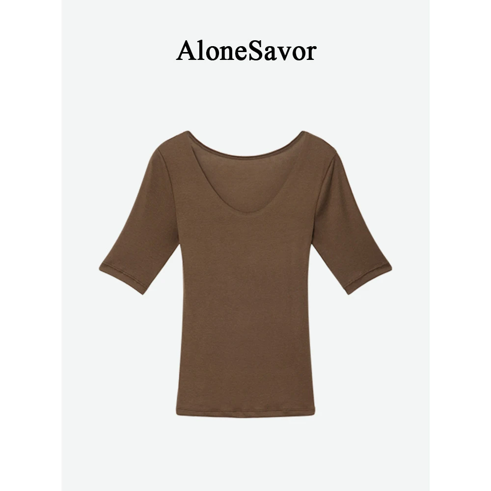 【Alone Savor】舒芙蕾 圆领无痕透气顺滑T恤k031
