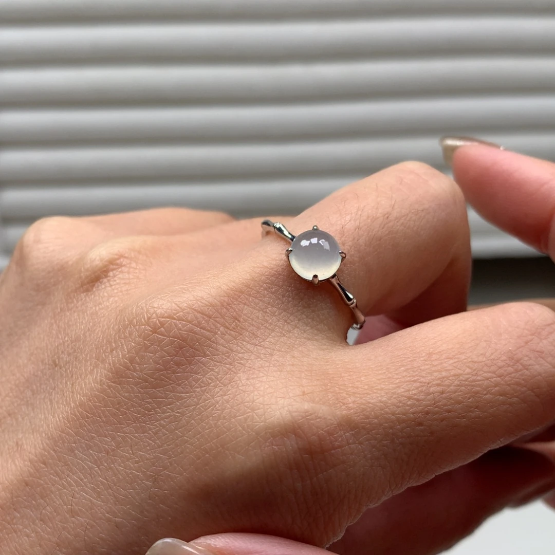 翡翠银S925镶嵌颈饰戒指