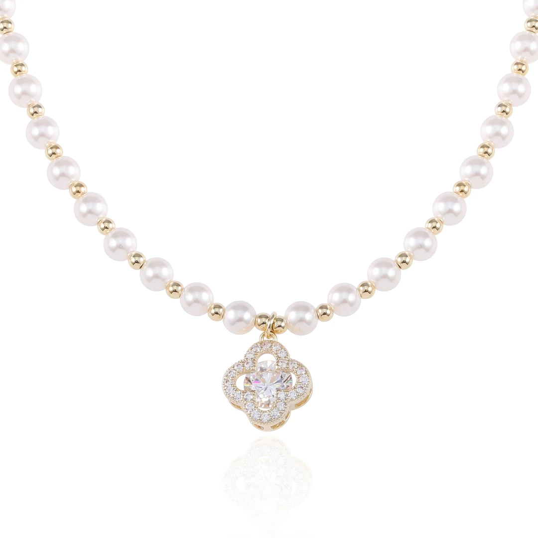 镀K金【星芒四叶】气质轻奢时尚项链 2910