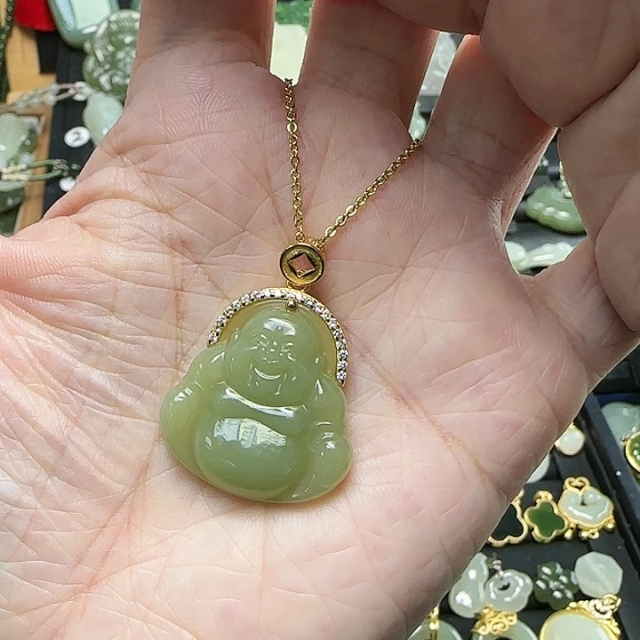 颈饰银S925镶嵌和田玉