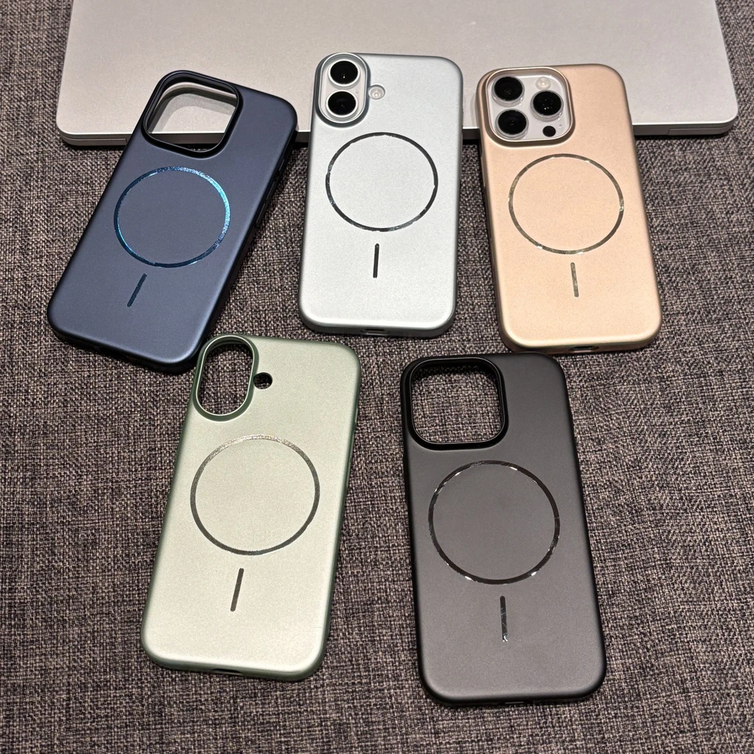 飞虎胜超薄金属漆纹细圈磁吸适用苹果16/17pro手机壳15/14硬13/12