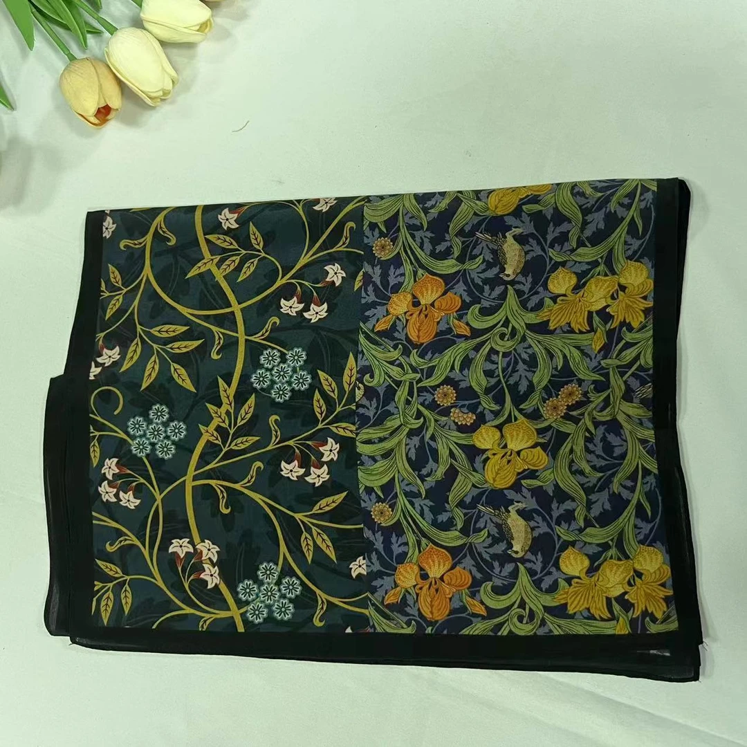 双绉长巾-雾红尘 35*140cm桑蚕丝丝巾