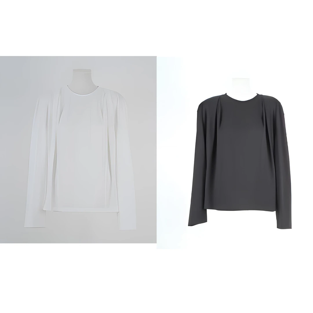 YOEYYOU 26春夏 打褶长袖T恤分割束脚 21139