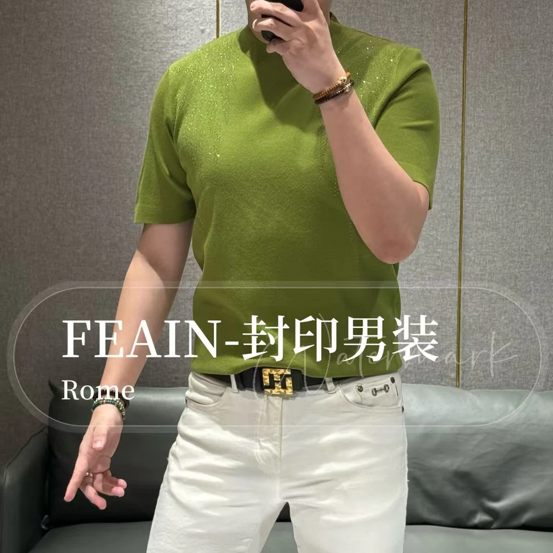 秋冬新品满天星翅膀提花工艺针织短袖T5356